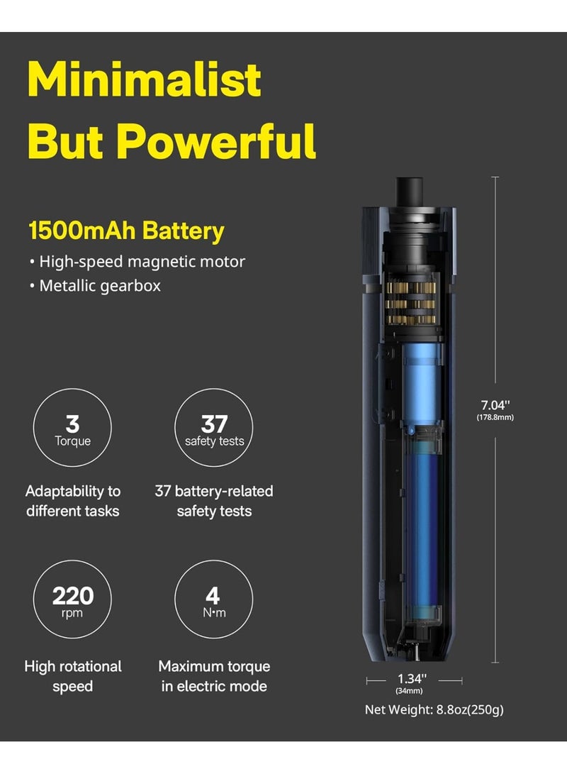 HOTO Electric Precision Screwdriver Set with 24 Bits – Rechargeable Mini Screwdriver Kit for Electronics Repair  (If brand is known, add it at the start) Example: Xiaomi Electric Precision Screwdriver Set with 24 Bits – Rechargeable - Image 5